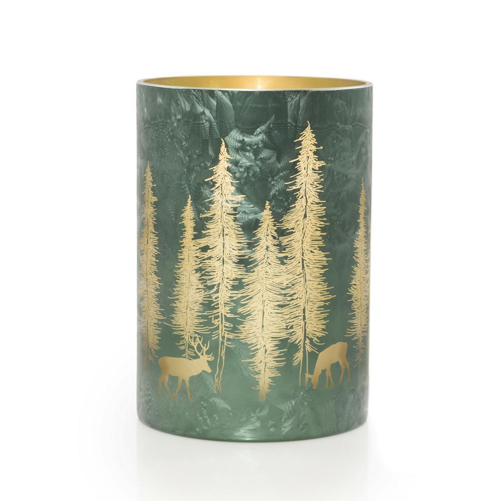 Flicker Woodland Green  Jar Candle Holder