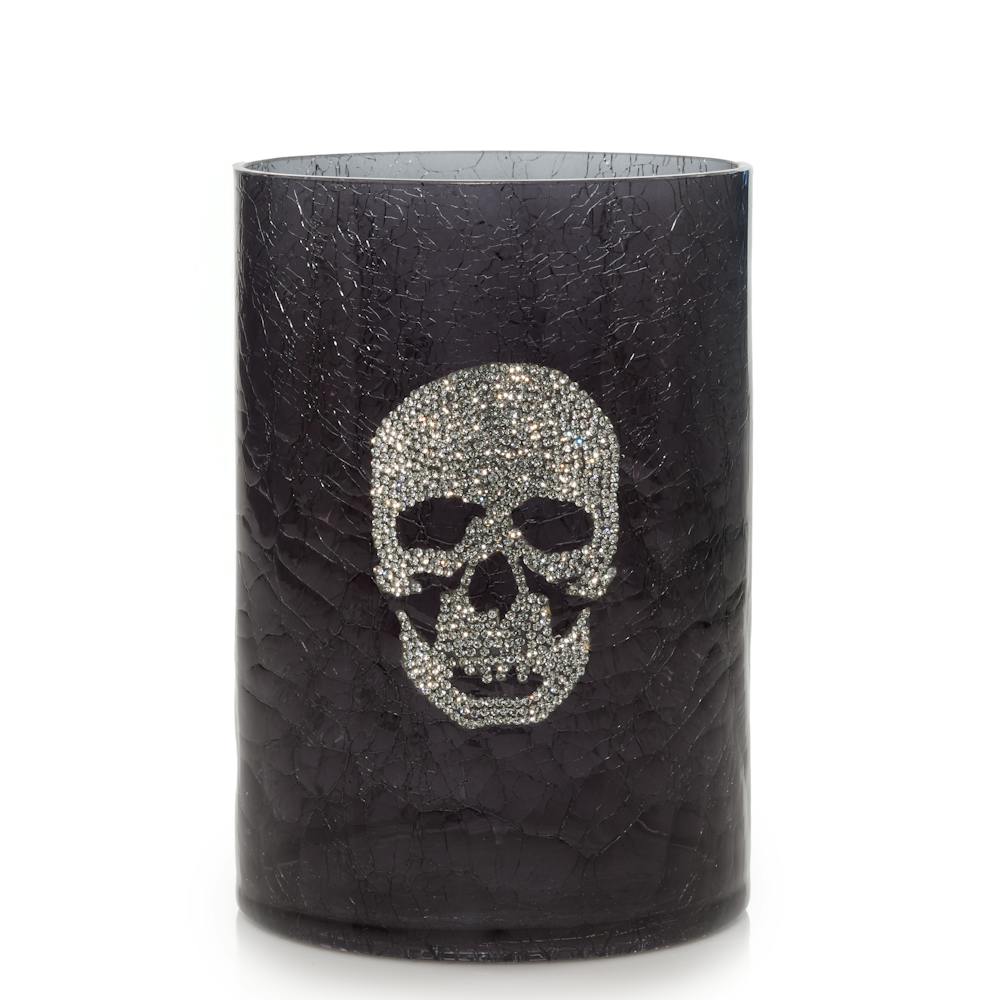 Crackle Skull Glass Holder